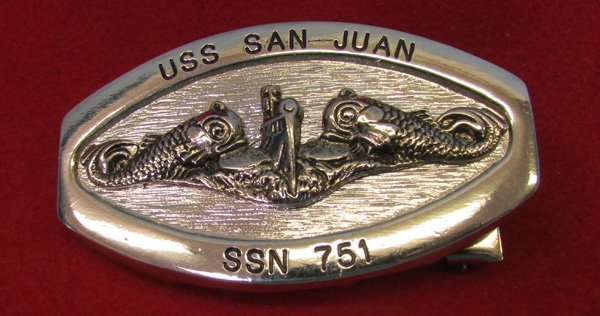  US Cold War Era, USS San Juan SSN 751, Souvenir Buckle — image 2
