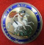 British Enameled Crown Coin Brooch, George III, 1760-1820