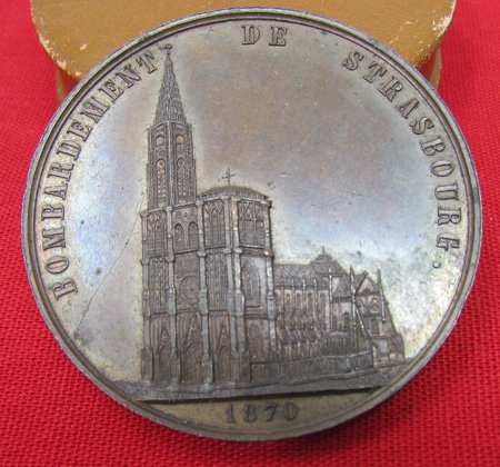  French Franco-Prussian War, Bombardment of Strasbourg Medal — image 4