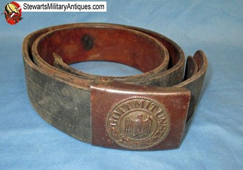  German WWII Army Service Belt & Buckle Set, — image 2