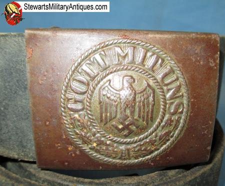  German WWII Army Service Belt & Buckle Set, — image 3