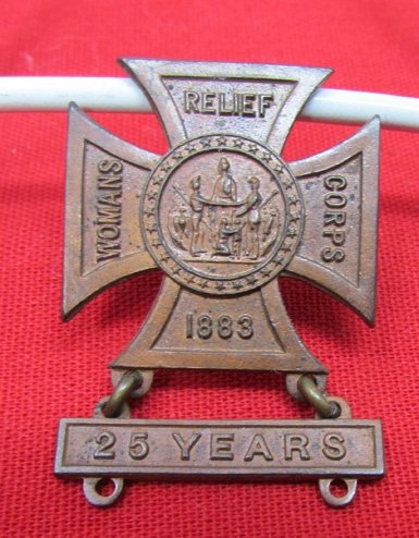  US Post Civil War, GAR Woman's Relief Corps, 25 Year Membership Badge — image 2