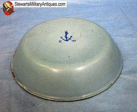  Japanese WWII Enameled Steel Navy Bowl, Battlefield Recovered — image 3