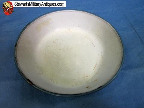  Japanese WWII Enameled Steel Navy Bowl, Battlefield Recovered — image 4