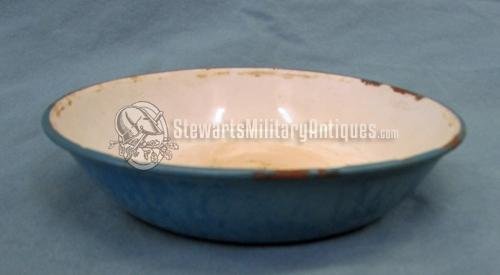  Japanese WWII Enameled Steel Navy Bowl Battlefield Recovered — image 2