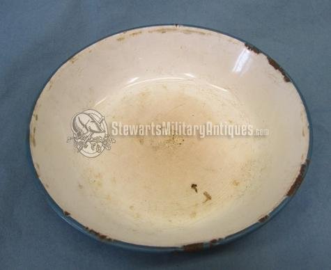  Japanese WWII Enameled Steel Navy Bowl Battlefield Recovered — image 3