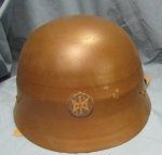 Japanese WWII Steel Civil Defense Helmet with Chin Strap