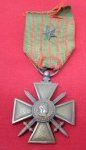 French WWI, Croix de Guerre, Bravery Medal, 1914-1917 Reverse