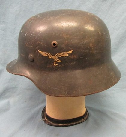  German WWII M1935 Luftwaffe Double Decal Helmet, SE64 — image 2