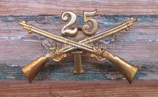  US Spanish-American War, 25th Infantry Enlisted Hat Device, Buffalo Soldiers — image 2