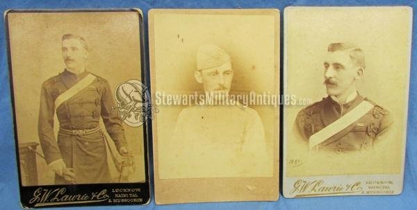  British Empire Era Cabinet Card Trio, Same Soldier, India 1891 — image 2
