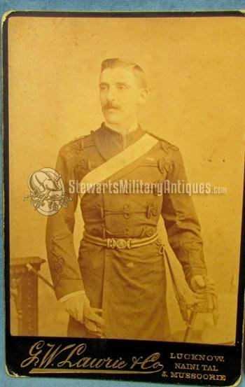  British Empire Era Cabinet Card Trio, Same Soldier, India 1891 — image 3