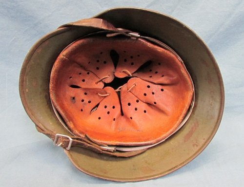  German WWII Army M1935 Double Decal Helmet, Complete, ET62 — image 4