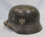  German WWII Army M1940 Steel Helmet, Complete, EF 66