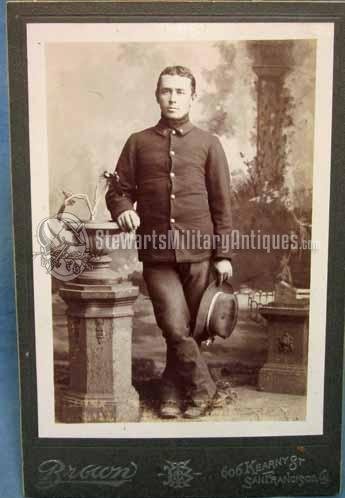  US Spanish-American War Cabinet Photo, 1899 Campaign Hat, 8th Corps Badge — image 2
