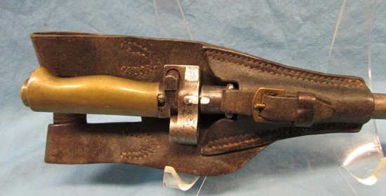  French WWI 1886-16 Lebel Bayonet & Frog, Shrapnel Damaged Scabbard — image 3