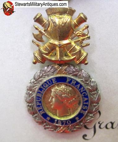  French Medal Militaire, Imperial Guard Artillery & Document — image 4