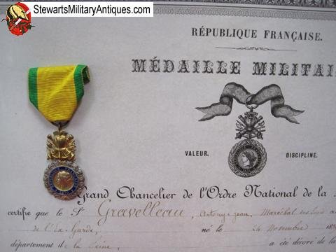  French Medal Militaire, Imperial Guard Artillery & Document — image 5