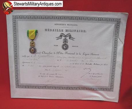  French Medal Militaire, Imperial Guard Artillery & Document — image 6