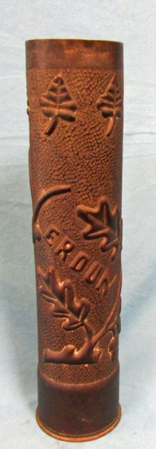  French WWI 75 mm Trench Art Vase, Verdun — image 2