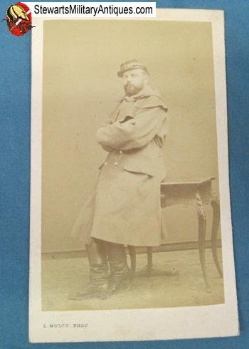  French Franco-Prussian War Officer in Overcoat CDV — image 2