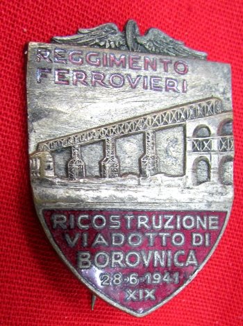  Italian WWII, Railway Unit Badge, Pinback — image 3