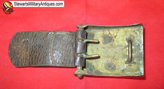  German WWI Prussian Enlisted Buckle & Leather Tab — image 2