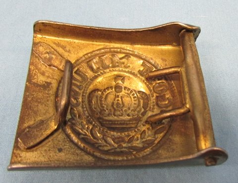  German WWI Prussian Enlisted Buckle, Brass Plated Steel — image 3