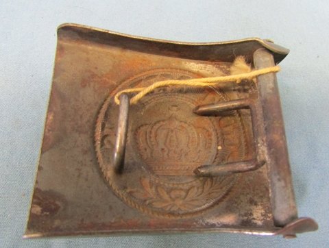  German WWI Stamped Steel Prussian Enlisted Buckle, 1915 Pattern — image 4