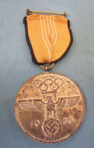 German Pre WWII 1936 Olympic Medal & Document, — image 4