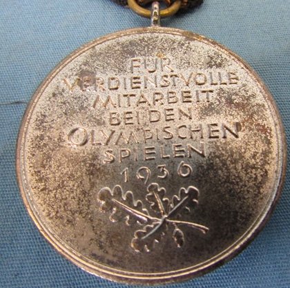  German Pre WWII 1936 Olympic Medal & Document, — image 6
