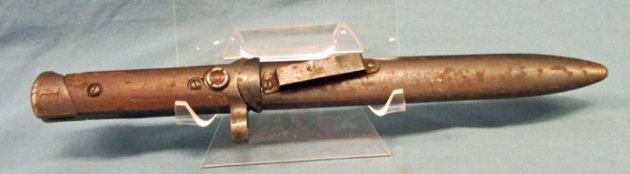  Italian WWII, M1938 Folding Blade Cacarno Bayonet & Scabbard — image 2