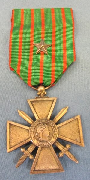  French WWI, Croix de Guerre, Bravery Medal, 1914-1916 Reverse — image 2