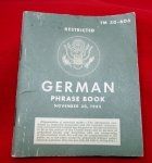 US WWII German Phrase Book, TM 30-606, 1943