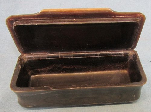  French 2nd Empire Carved Horn Snuff Box, Napoleon III — image 2
