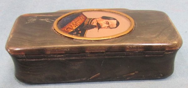  French 2nd Empire Carved Horn Snuff Box, Napoleon III — image 6