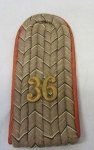 German WWI Prussian Infantry Officers Shoulder Board, IR 36