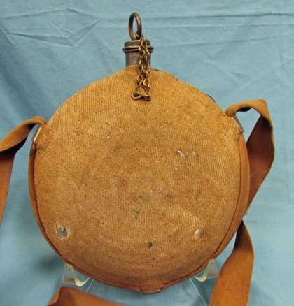  US Civil War-Indian Wars Issue Bullseye Canteen, Canvas Strap — image 4