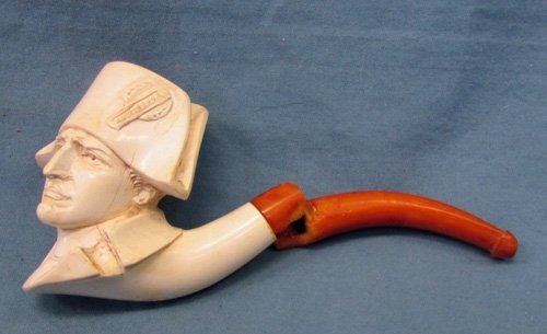  French, 2nd Empire, Napoleon I, Carved Meerschaum Pipe and Case — image 6