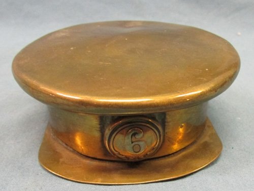  French WWI, Trench Art Visor Hat Ashtray — image 2