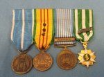 US Korean War- Vietnam War 4 Place Miniature Medal Bar