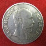 Mexican Emperor Maximilian, One Peso Silver Coin 1867