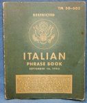 US WWII, Italian Phrase Book, TM 30-603, 1943