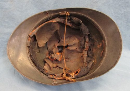  French WWI Adrian Infantry Helmet, Partial Liner & Veteran Visor Plate — image 2