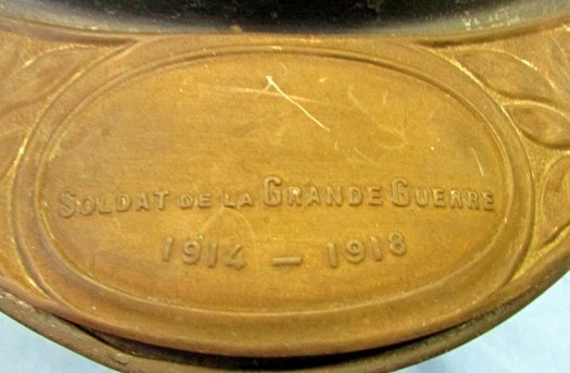  French WWI Adrian Infantry Helmet, Partial Liner & Veteran Visor Plate — image 4
