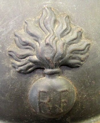  French WWI Adrian Infantry Helmet, Partial Liner & Veteran Visor Plate — image 6