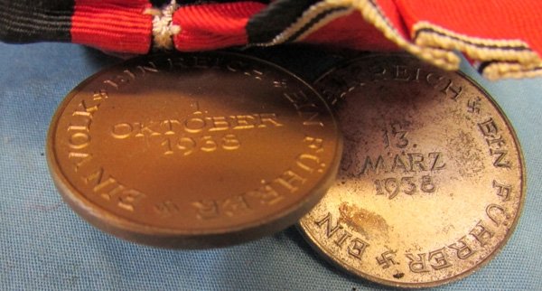  German WWII Two Place Medal Bar, Austrian Anschluss & Czech Occupation, Retailer Marked — image 3