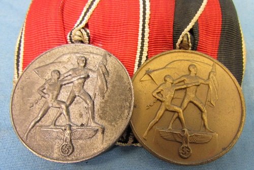  German WWII Two Place Medal Bar, Austrian Anschluss & Czech Occupation, Retailer Marked — image 4