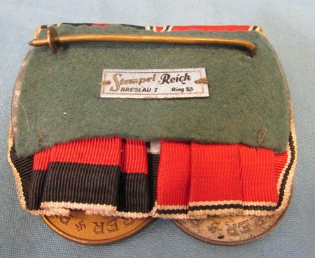  German WWII Two Place Medal Bar, Austrian Anschluss & Czech Occupation, Retailer Marked — image 5