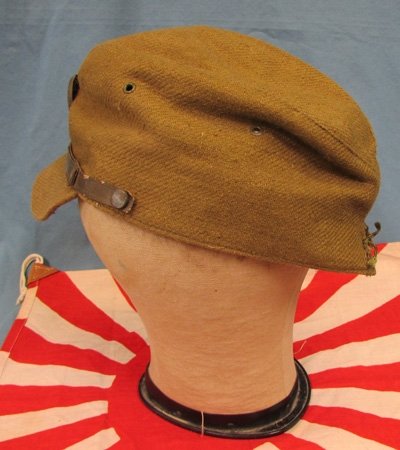 Japanese WWII Civilian Hat, Brass Naval Emblem — image 4